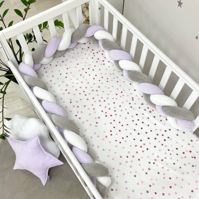Protectie laterala patut bebe grafit-violet (3)